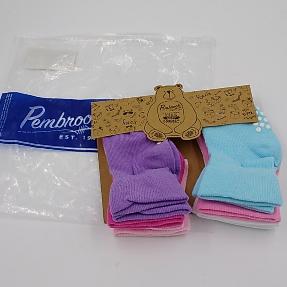 Pembrook 6 Pairs Non-Skid Toddler Socks